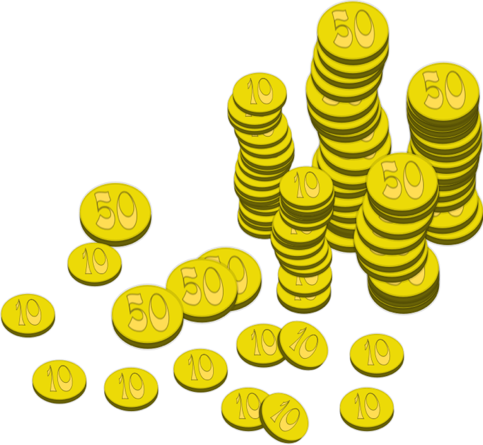 Золотые монеты стека PNG Clipart