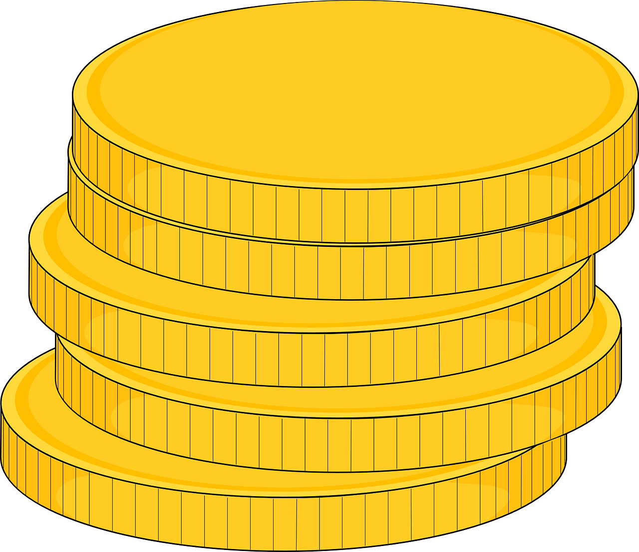 Golden Coins Stack PNG File