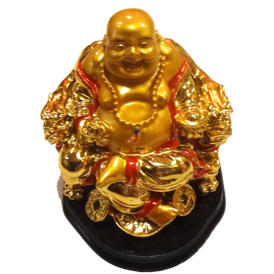 Golden Laughing Buddha PNG File