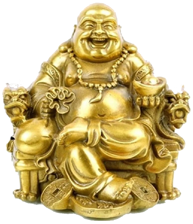 Goldenes lachendes Buddha-PNG-Bild