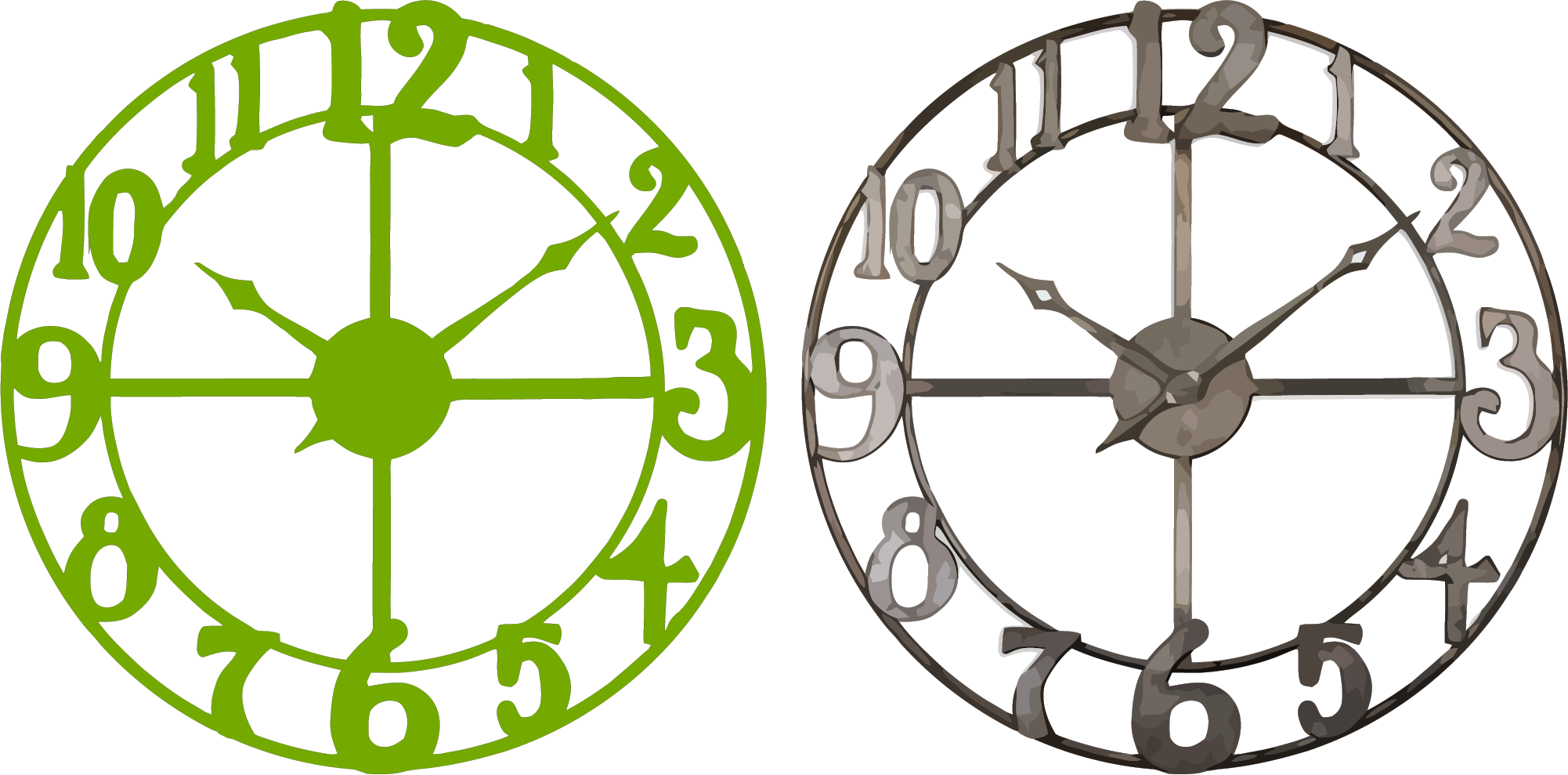 Green Wall Clock PNG-Datei