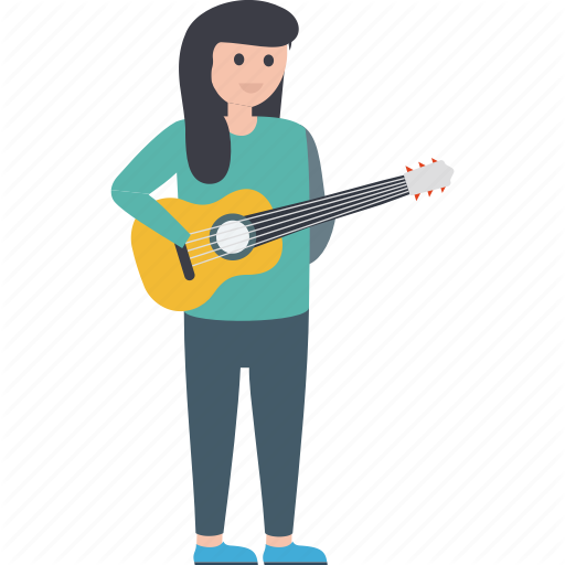 Gitarre Mädchen PNG Transparentes Bild