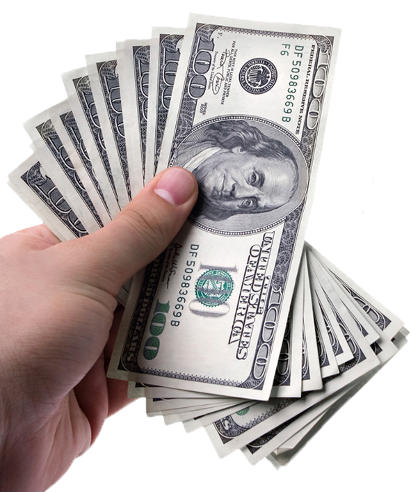 Hand Holding Dollars PNG Clipart