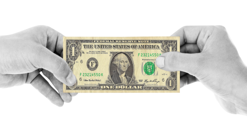 Hand Holding Dollars Transparent Background