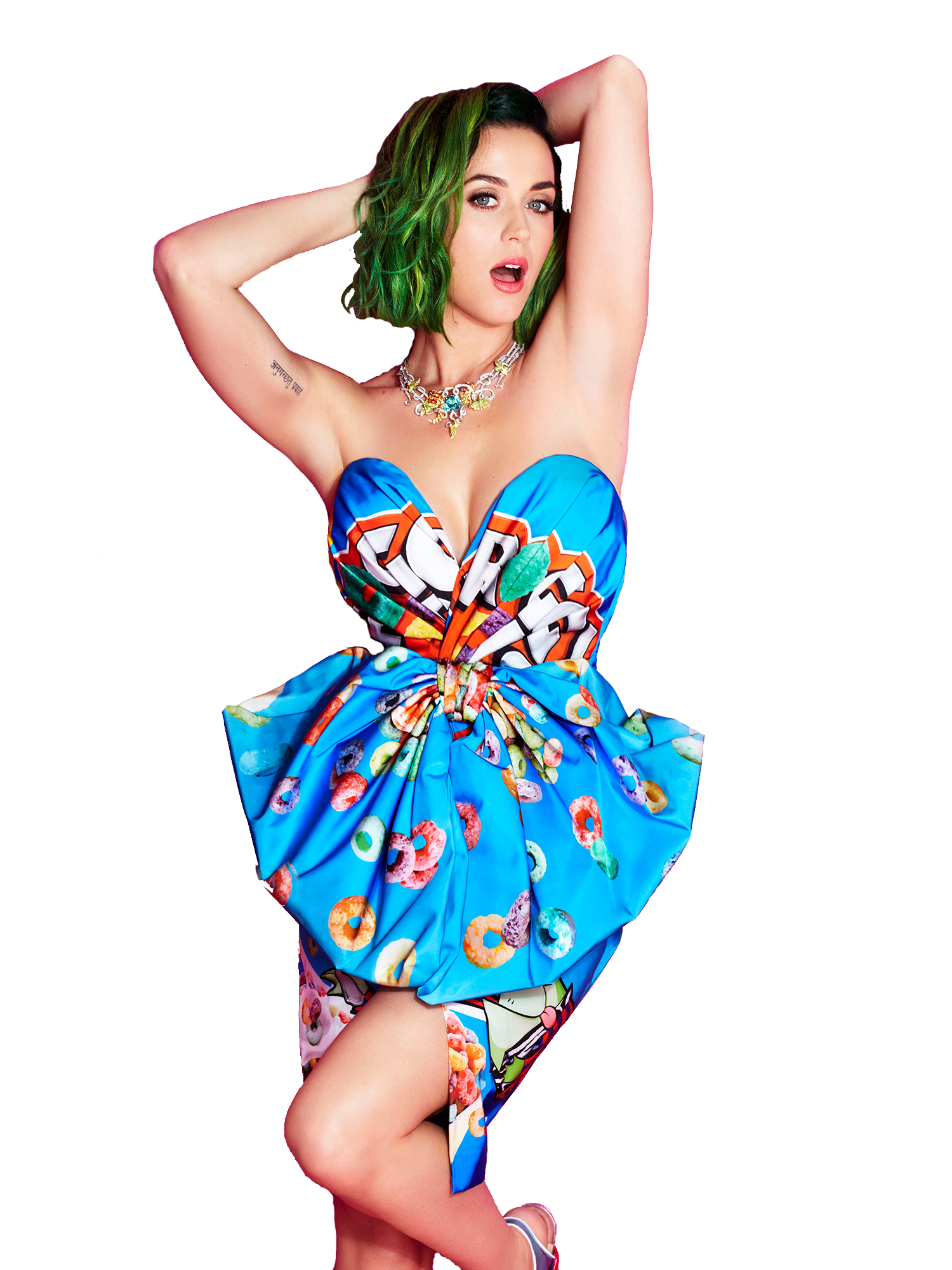 Katy Perry Green Hair PNG Image