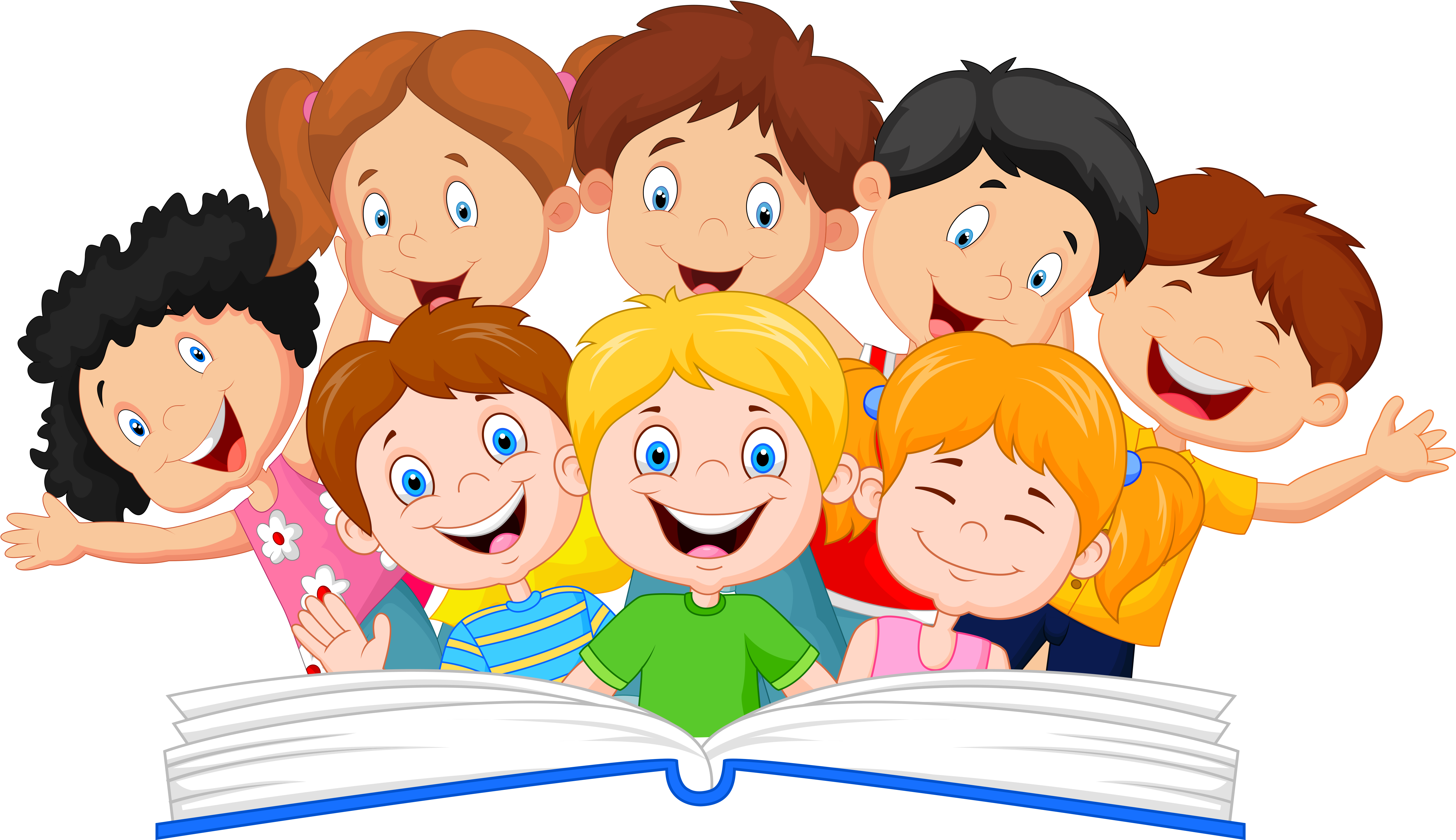 Kids Reading PNG Image