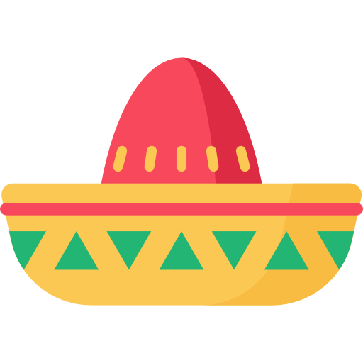 Fondo transparente del sombrero mexicano