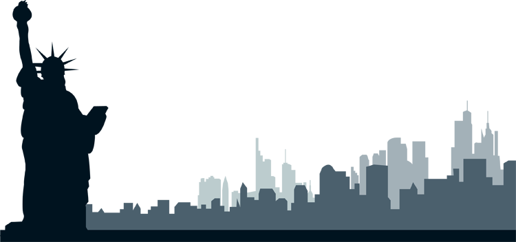 Transparenter Hintergrund des New York Skyline Turm