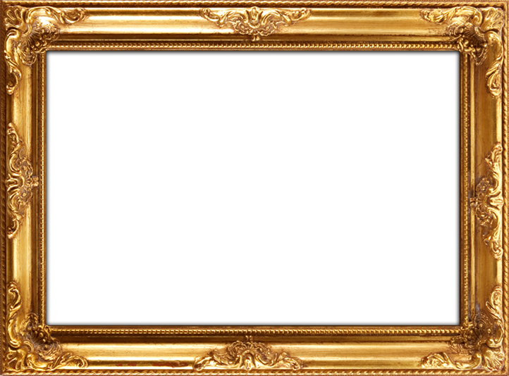 Rectangle Golden Frame PNG Transparent Image