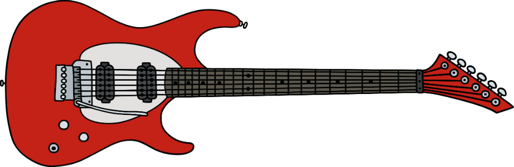 Рок красная гитара PNG прозрачное изображение