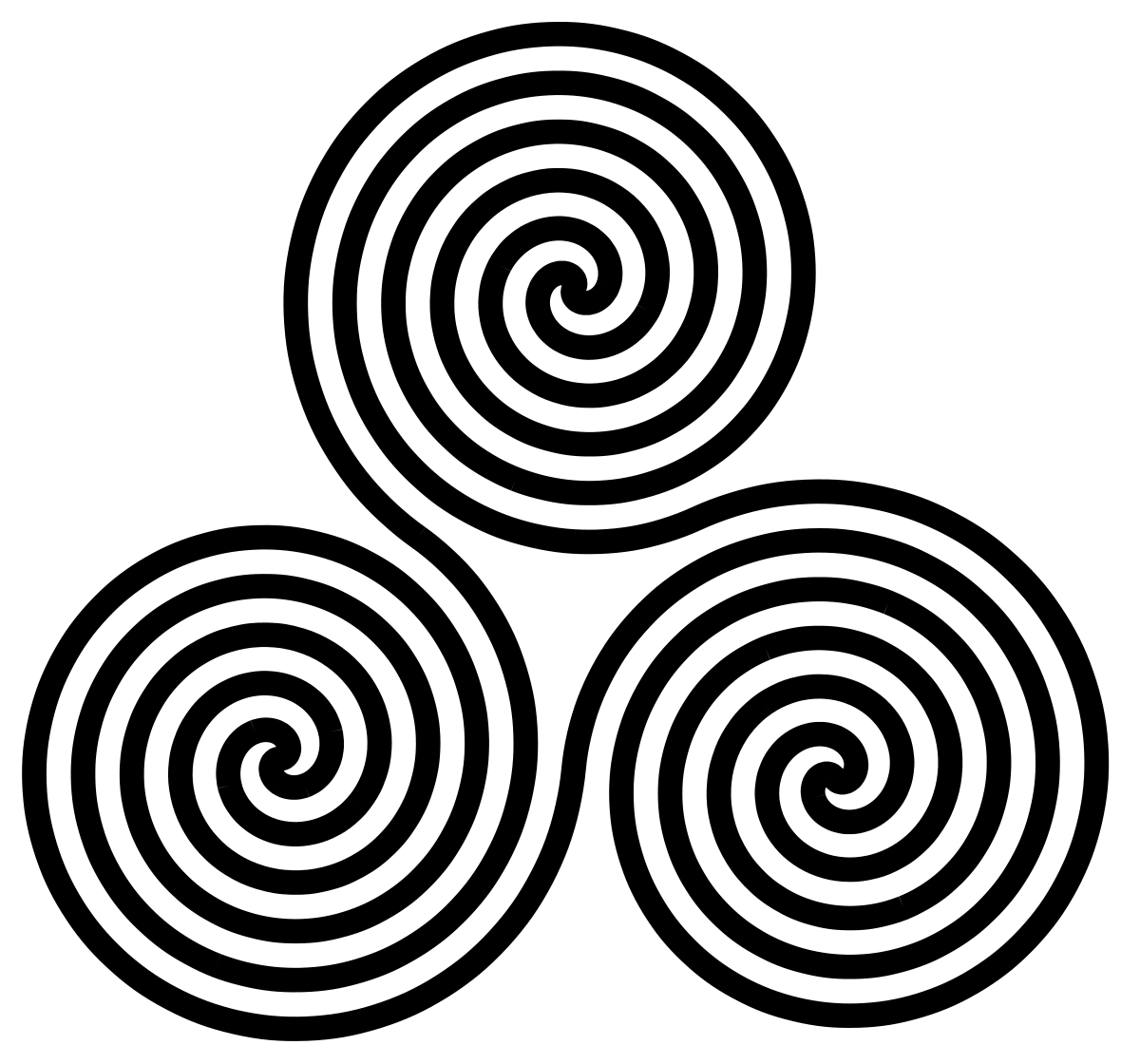 Siluet celtic triple spiral PNG foto