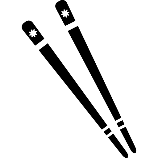 Silhouette Chopsticks PNG Image