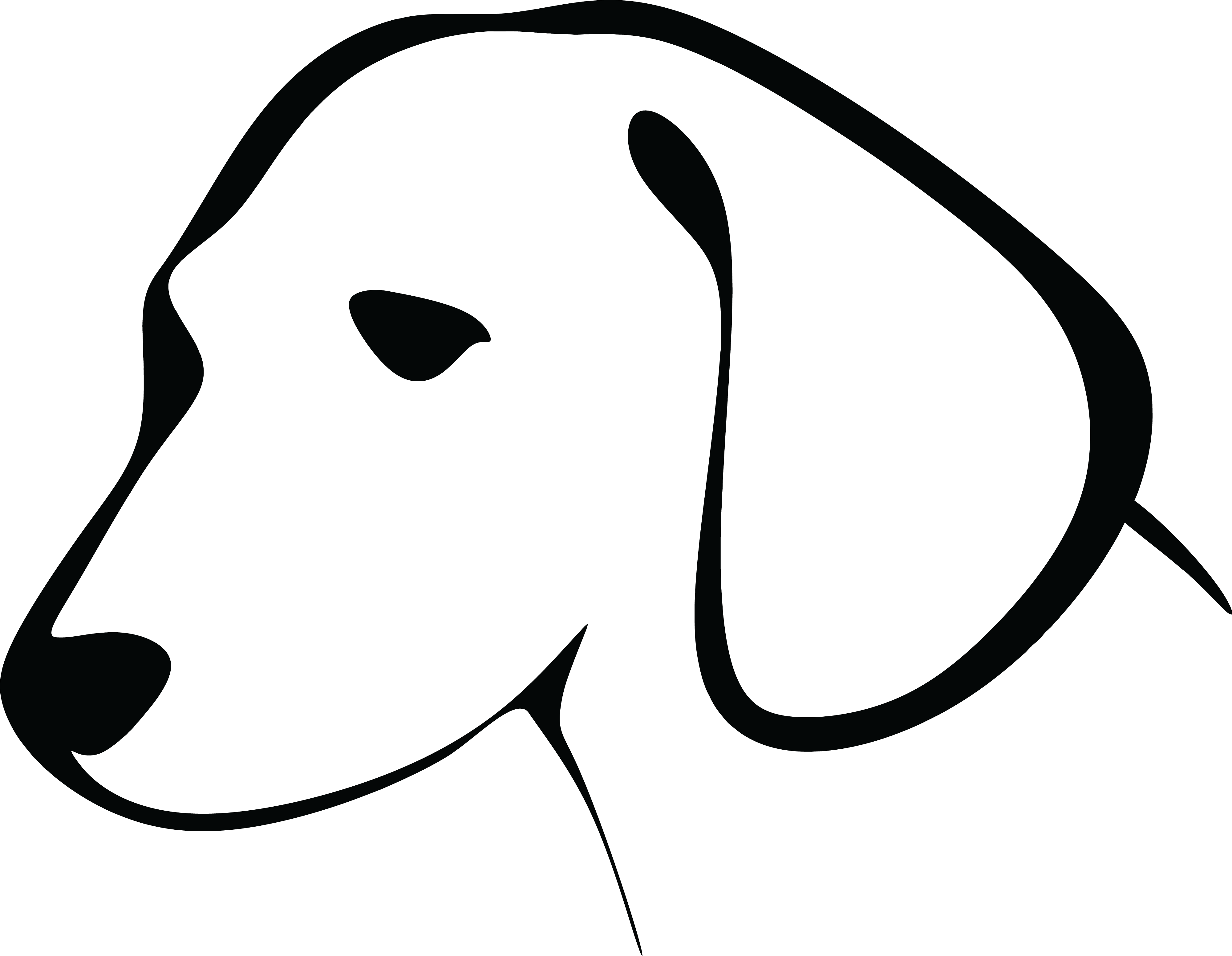 Silhouette Dog Face PNG File