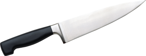 Серебряный кухонный нож прозрачный фон