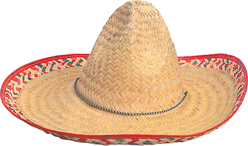 Jerami topi meksiko latar belakang Transparan