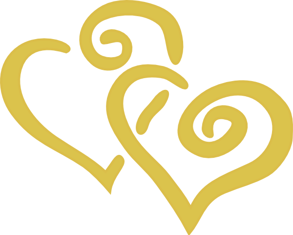 Vector gold heart PNG File