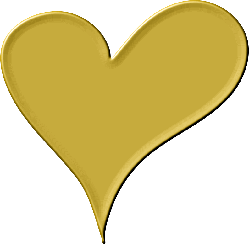 Vector Gold Heart PNG Image