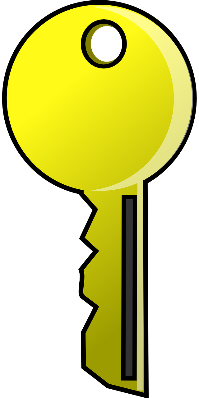 Transparenter Hintergrund des Vektorgoldschlüssels