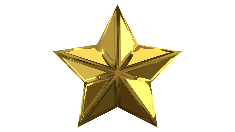 Vector Gold Star PNG Clipart