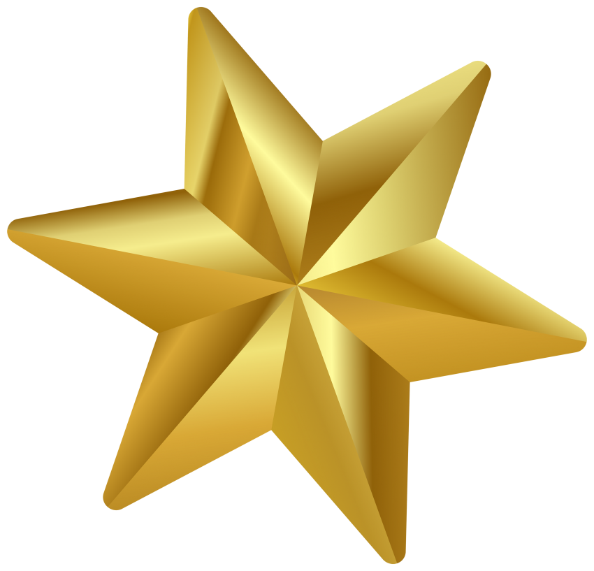 Vector Gold Star PNG Transparent Image