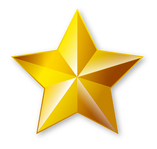 Vector gold star Transparent Background