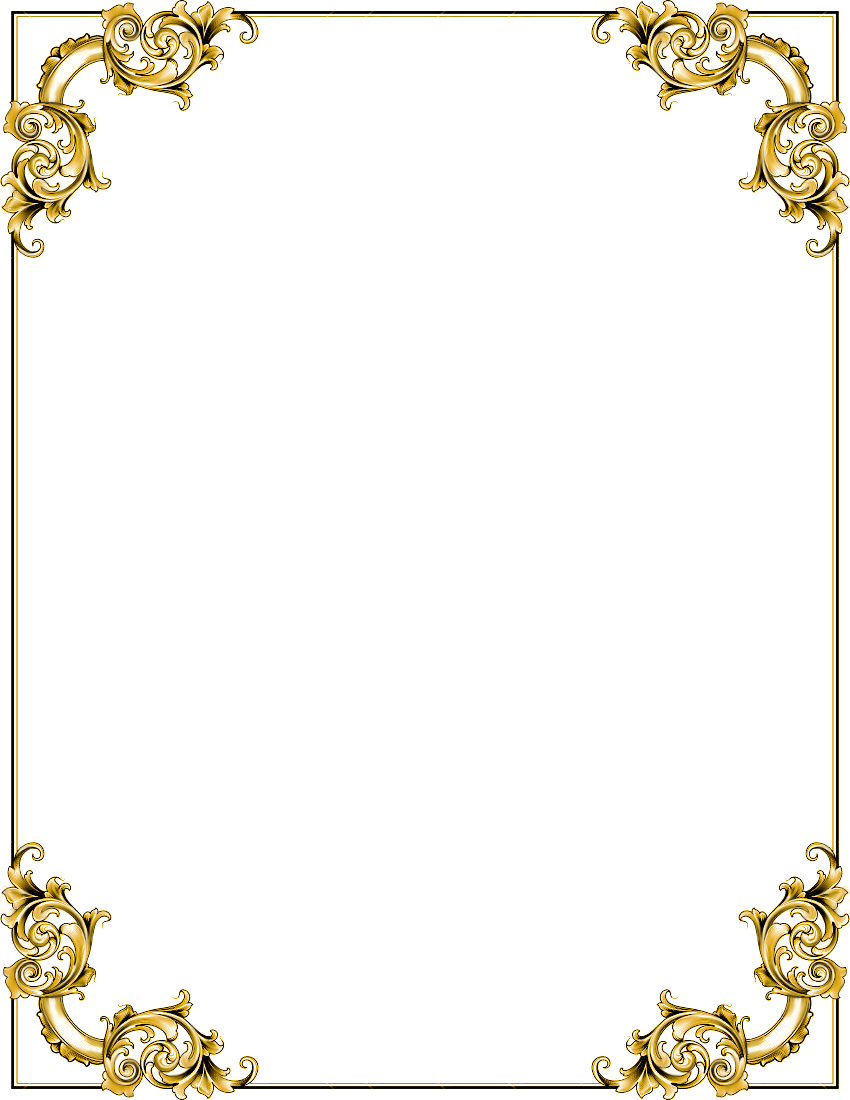 Vector Golden Frame Transparent Background
