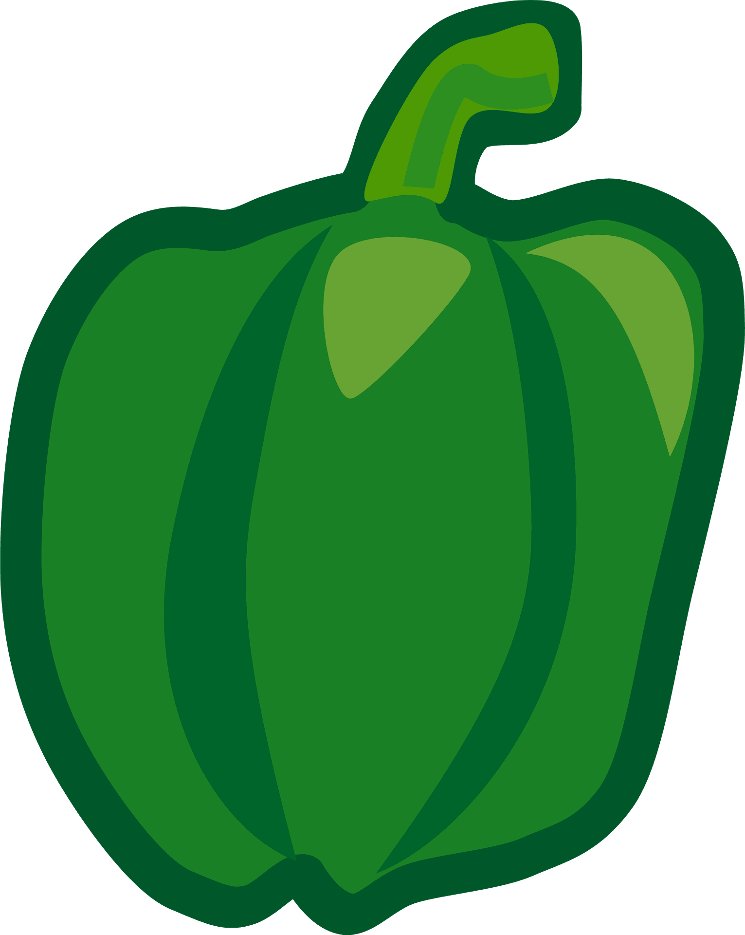 Vector Green Bell Pepper PNG Transparent Image