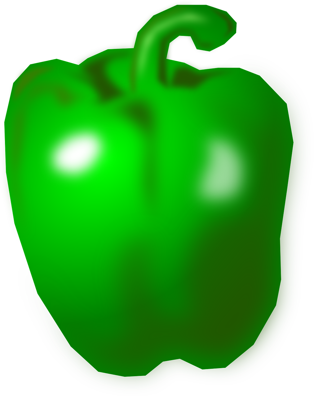 Transparenter Hintergrund des Vektors grüner Paprika-Pfeffer