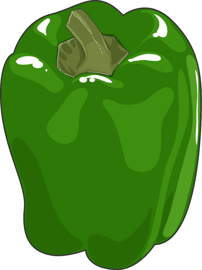 Vector Green Bell Pepper Transparent PNG