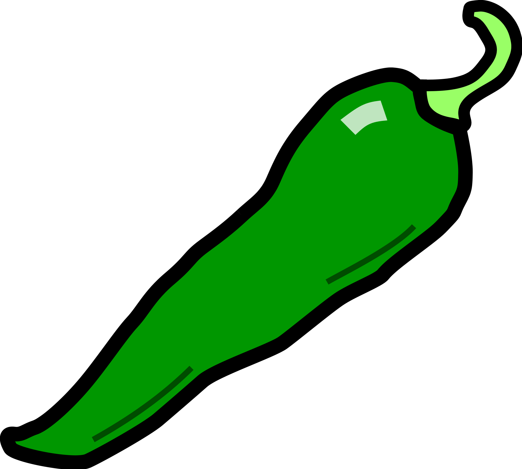 Vector Green Chili Pepper PNG File