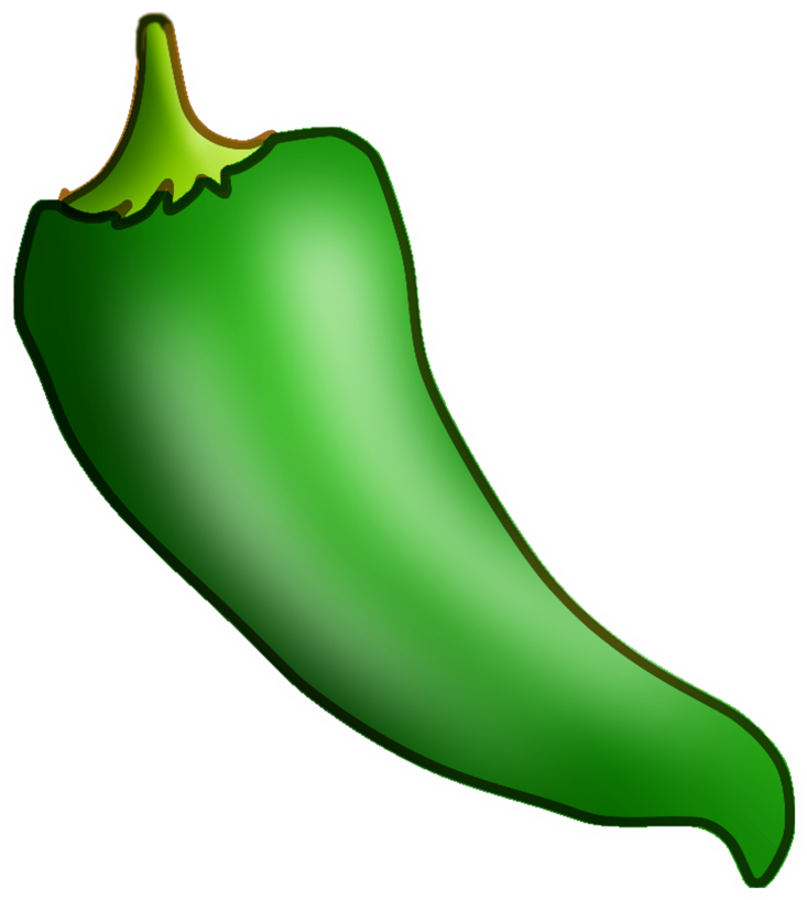 Vektor Green Chili Pepper Foto PNG