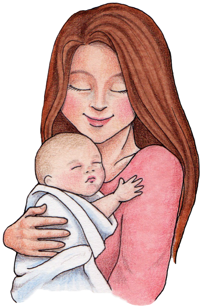 Bebek PNG Clipart ile mutlu anne vektör