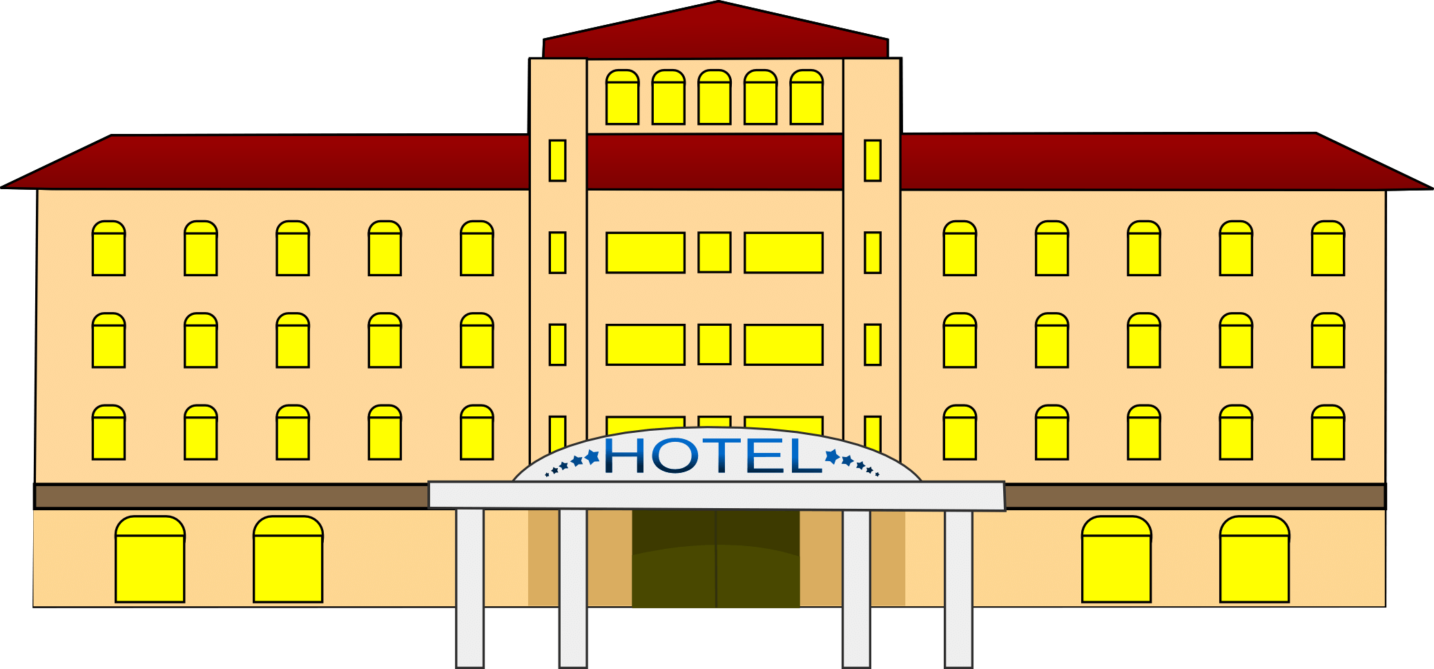 Vector Hotel Building PNG Image