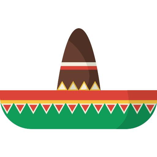 Fondo transparente del sombrero mexicano del vector