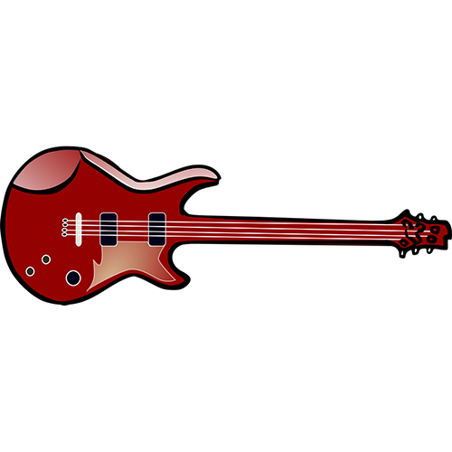 Vector Red Guitar PNG Transparent Image