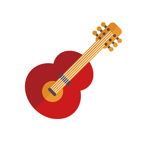 Vector Red Guitar Transparent Background