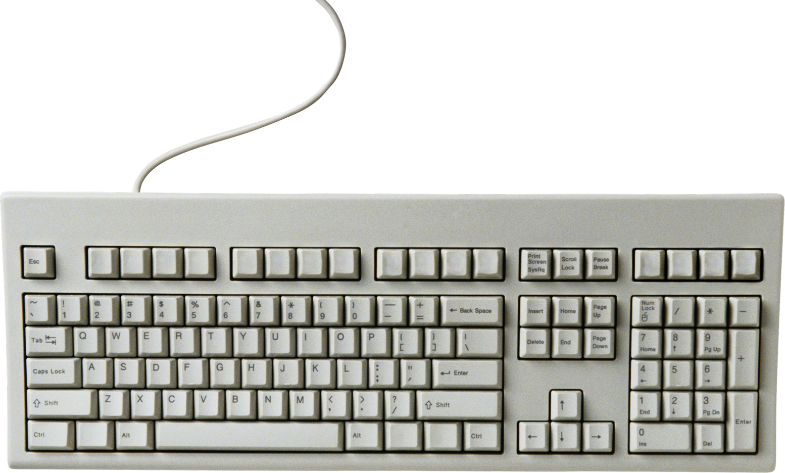 لوحة مفاتيح بيضاء شفافة PNG