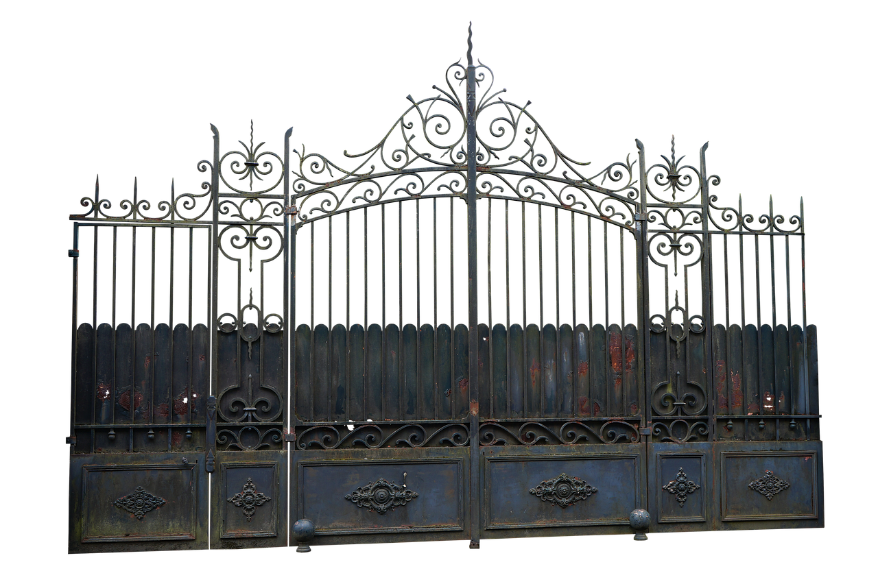 Black Steel Gate PNG Transparent Image