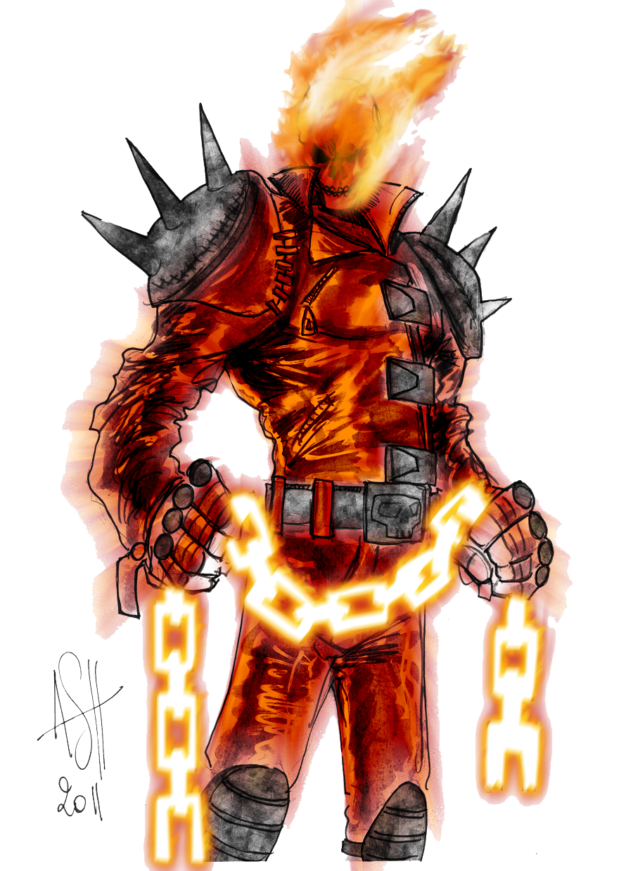 Flame Ghost Rider PNG Image