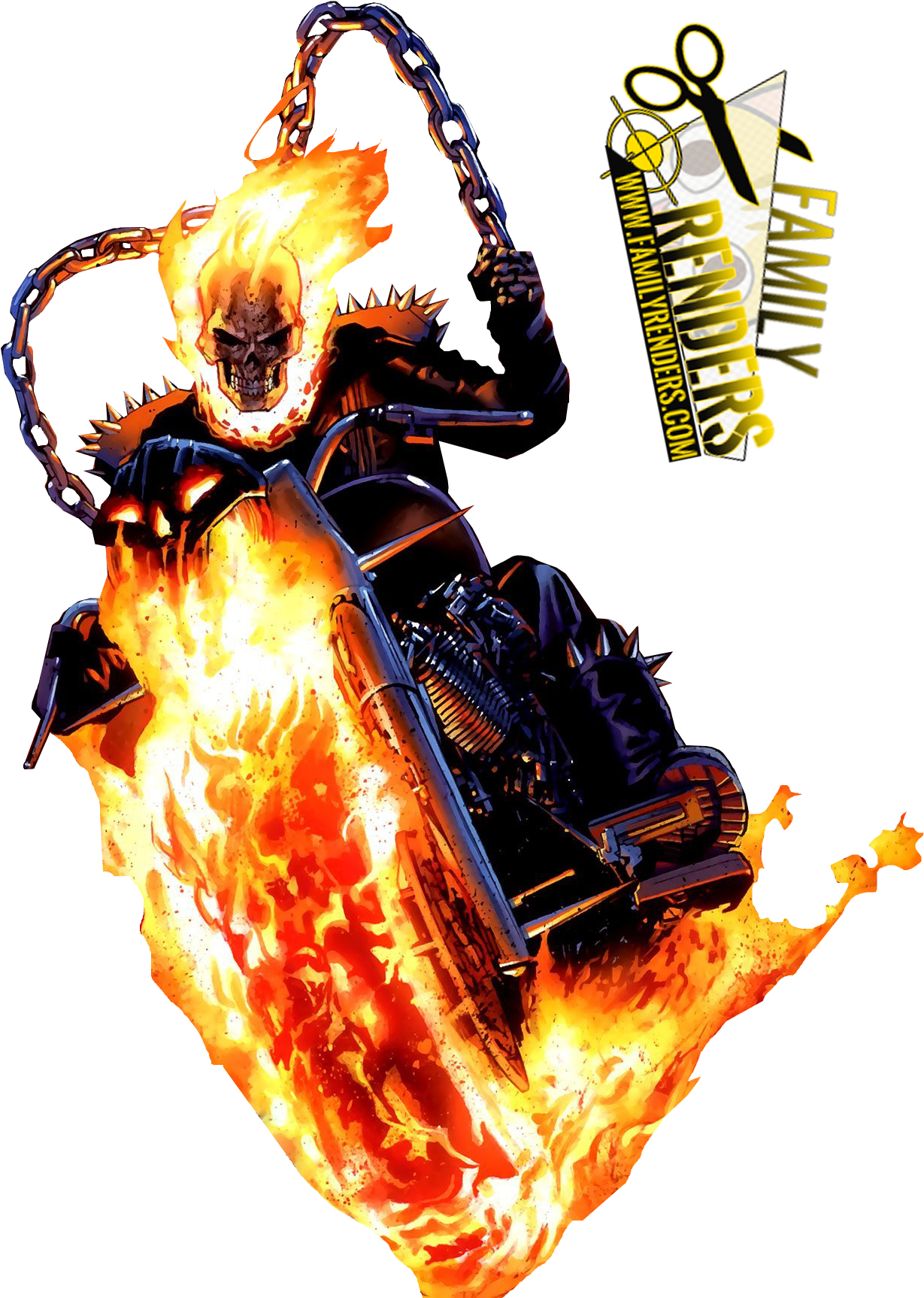 Flame Ghost Rider PNG Transparent Image