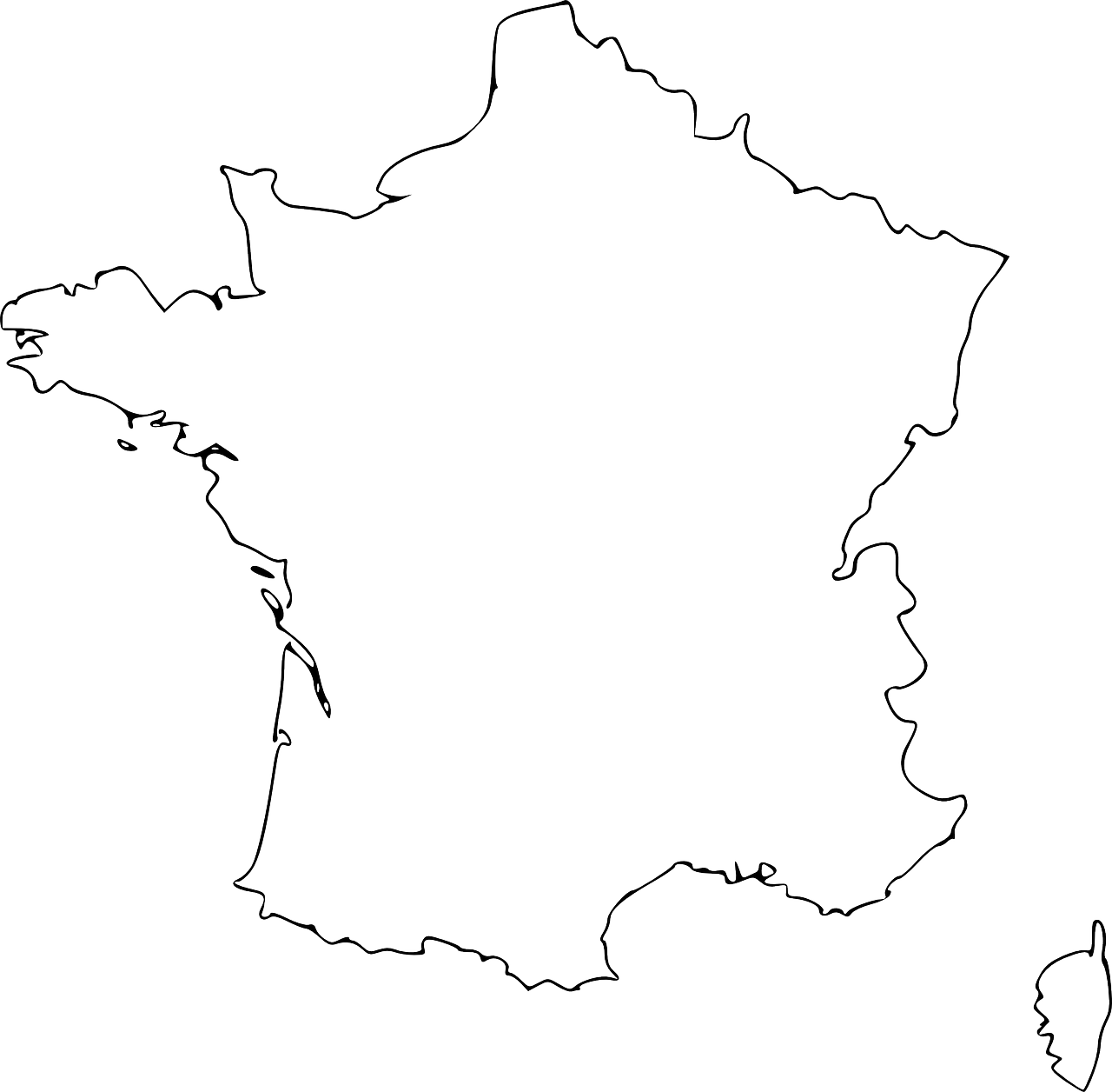 Frankrijk kaart vector PNG Transparante afbeelding