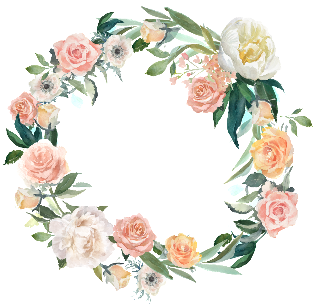 Garland Round Floral PNG Clipart