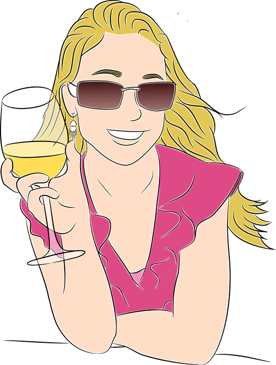 Girl Drinking Vector PNG Pic