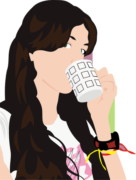 Girl Drinking Vector PNG Transparent Image