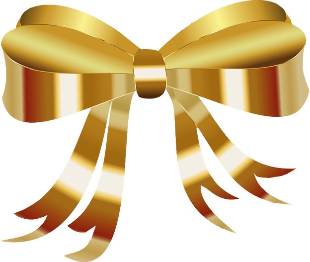 Gold Gift Boog PNG-bestand
