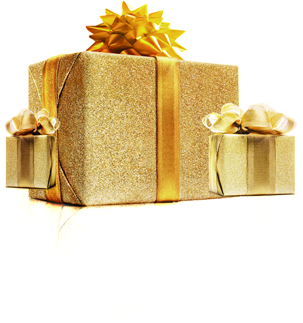 Gold Gift Boog PNG-fotos