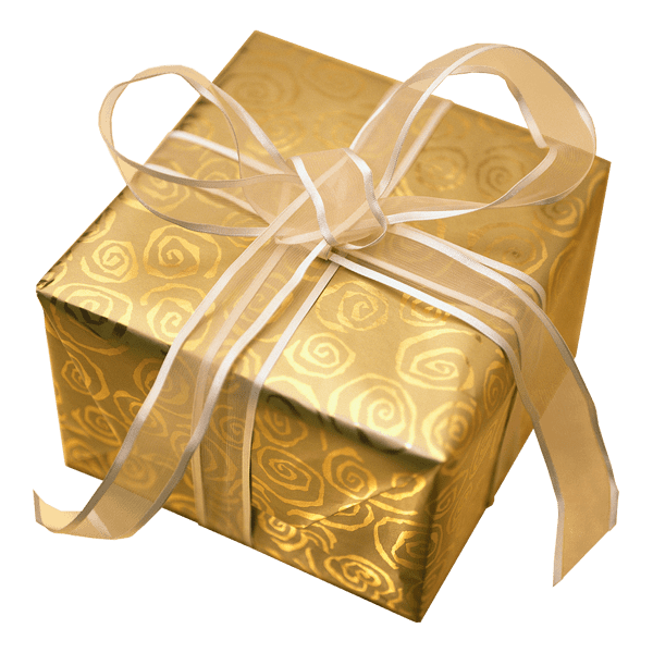 Gold cadeau cow PNG pic