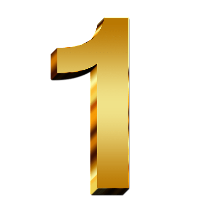 Gold Number 1 PNG Photos
