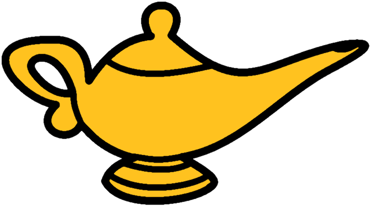 Golden Genie Lamp PNG Image