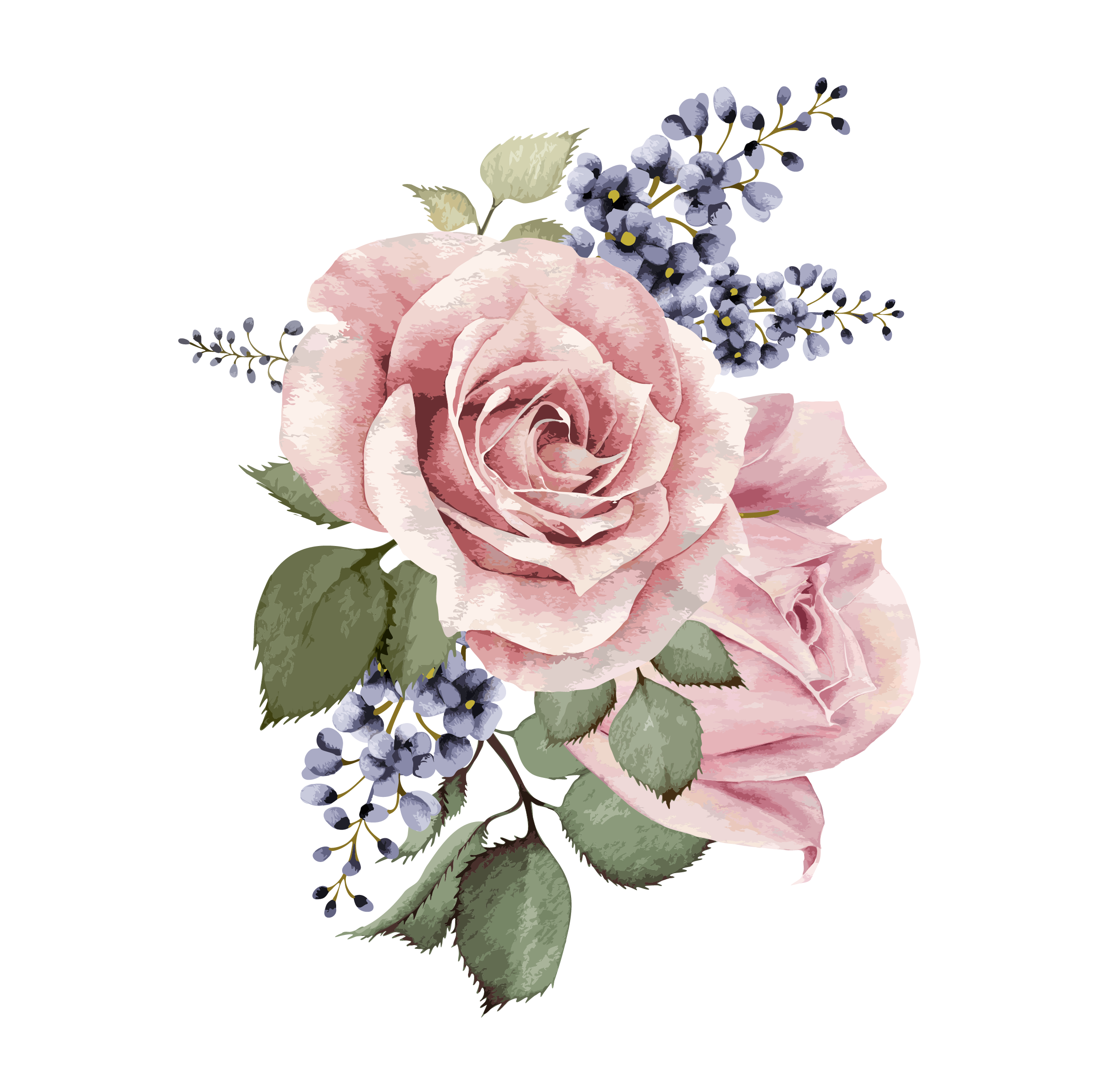 Hellrosa Rose Blume Bunch PNG-Datei
